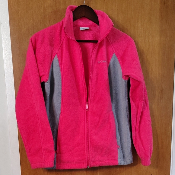Columbia Kids Bright Pink and Gray Jacket - Picture 1 of 3